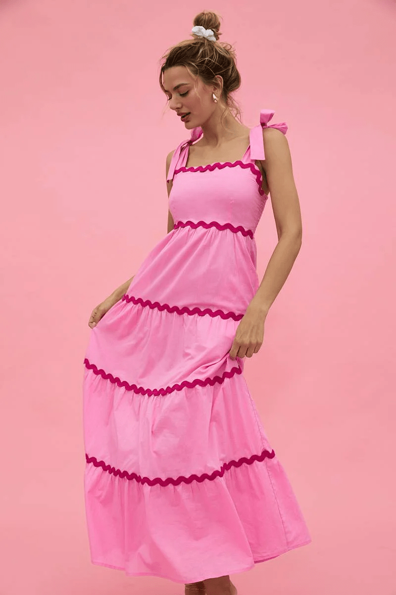 Charlotte Dress in Sweet Berry Wave Pink – Edit and Co Charlotte Dress in Sweet Berry Wave Pink – Edit and Co