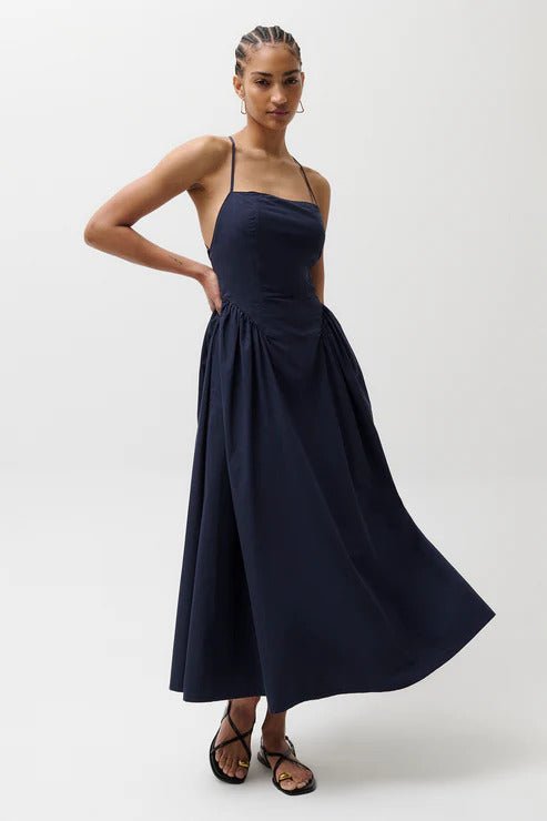 Sadee Open Back Dress in Navy Ship – Edit and Co