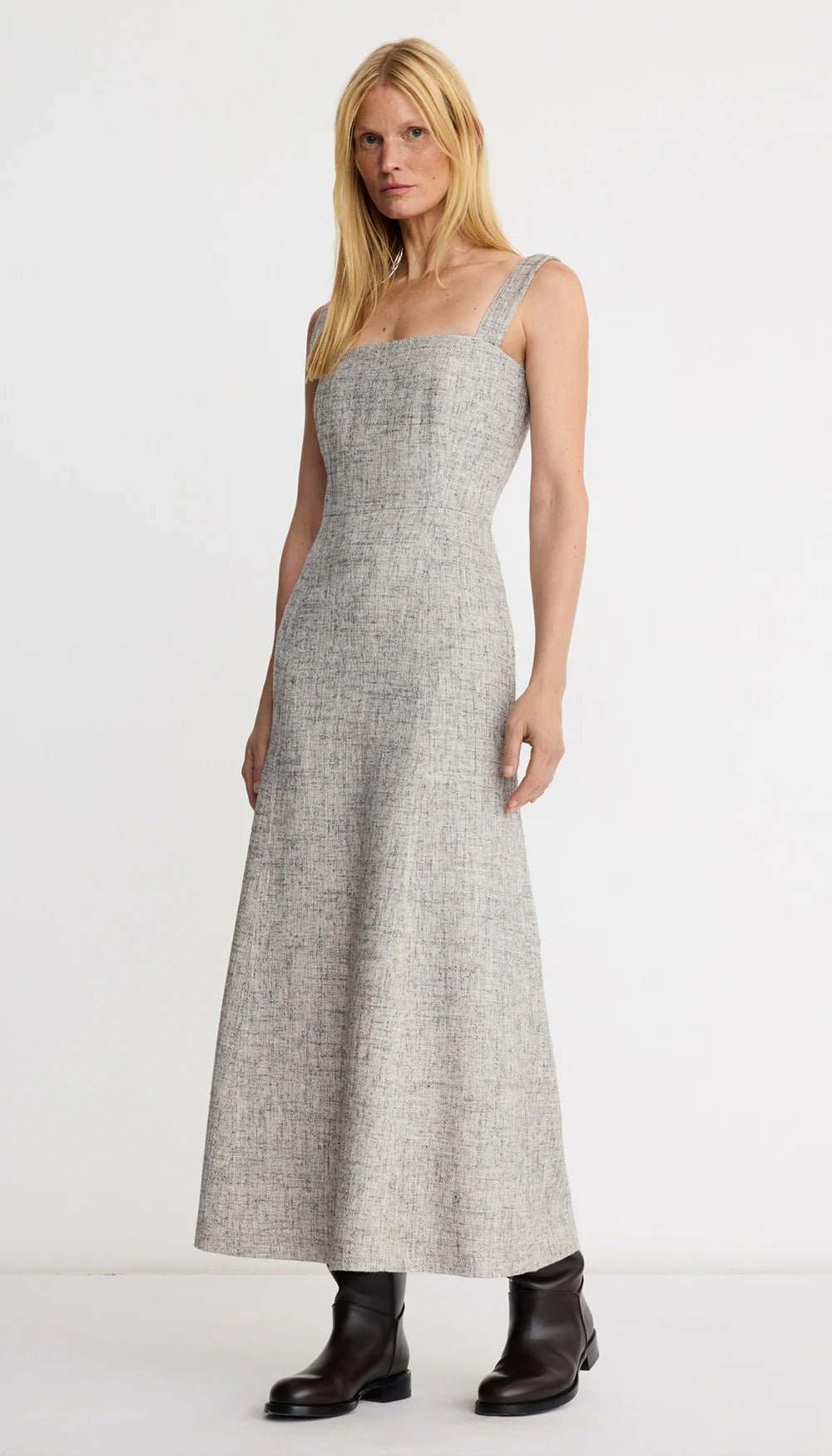 A-line Midi Dress in Pebble Tweed 4