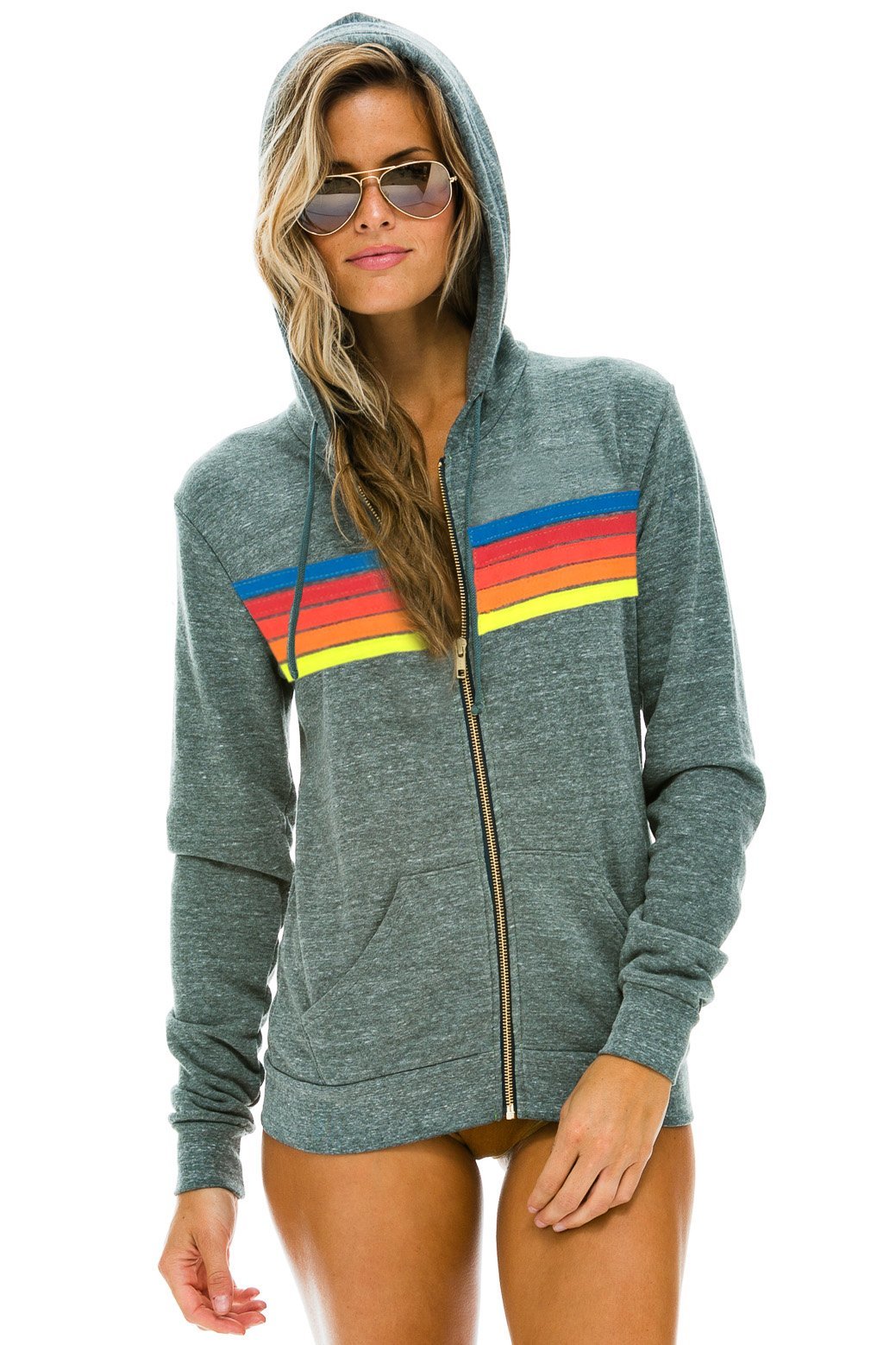grey and neon hoodie