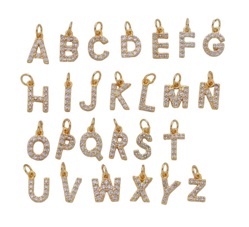 alexa leigh crystal letter charm in yellow gold "B"