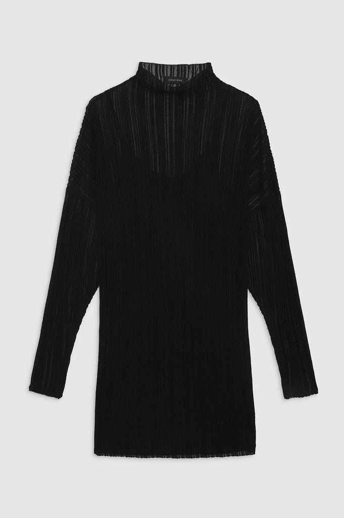 anine bing sheer clare dress black women's clothing product image