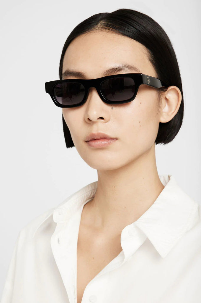 women's anine bing sunglasses otis in black polarized front view