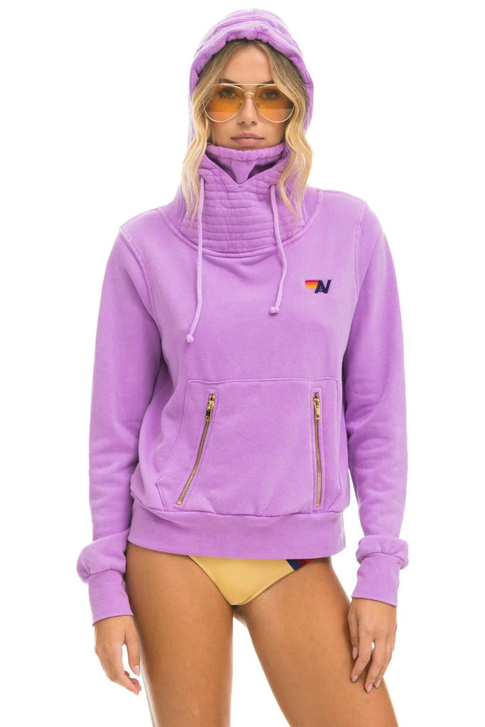 aviator nation ninja pullover hoodie neon purple
