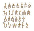 alexa leigh crystal letter charm in yellow gold "M" pendant