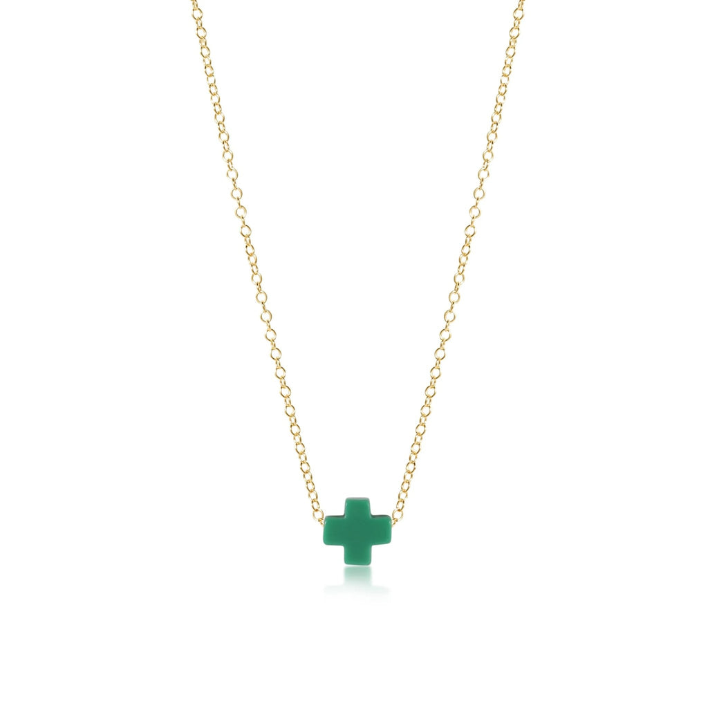 enewton necklace gold chain and signature cross in emerald women's necklace