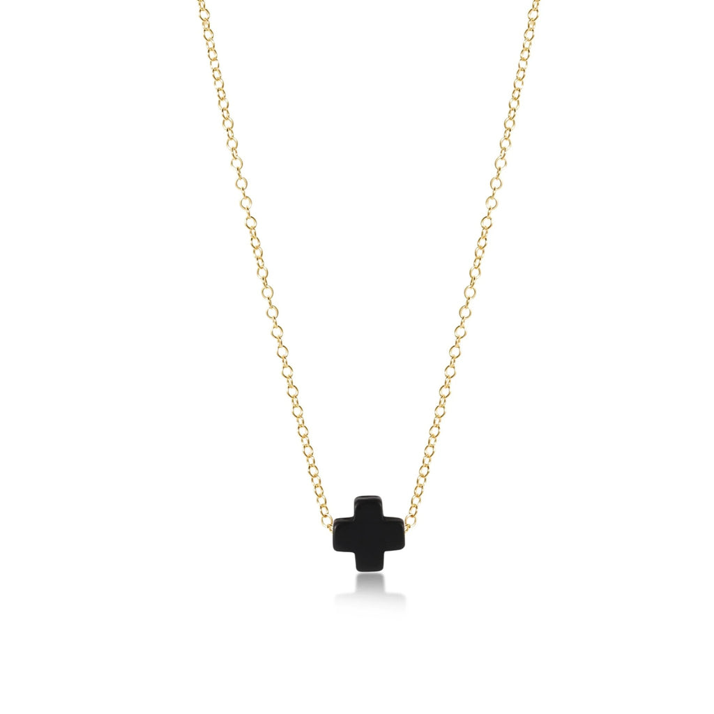 enewton 16 inch necklace gold signature cross in onyx 
