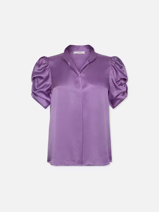 Frame purple puff sleeve blouse in orchid