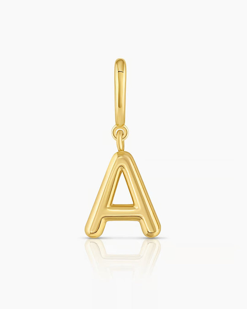 gorjana alphabet helium parker charm in gold letter "a"