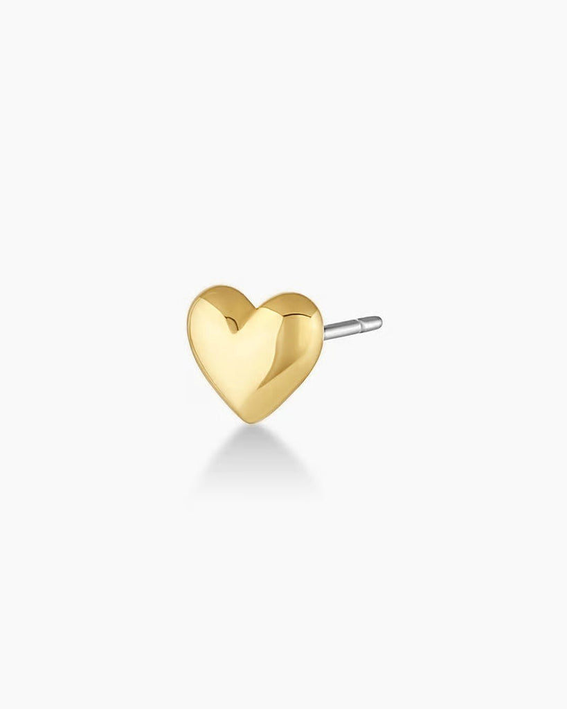 gorjana heart charm stud gold heart