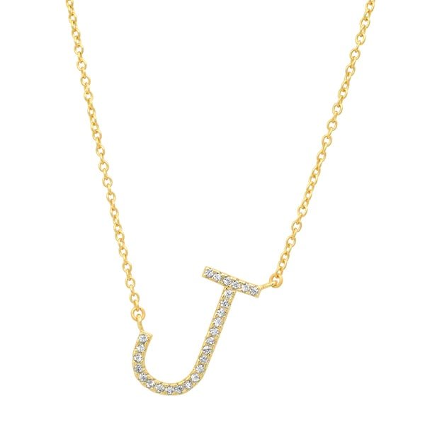 women's jen hansen initial necklace in gold in 'j'