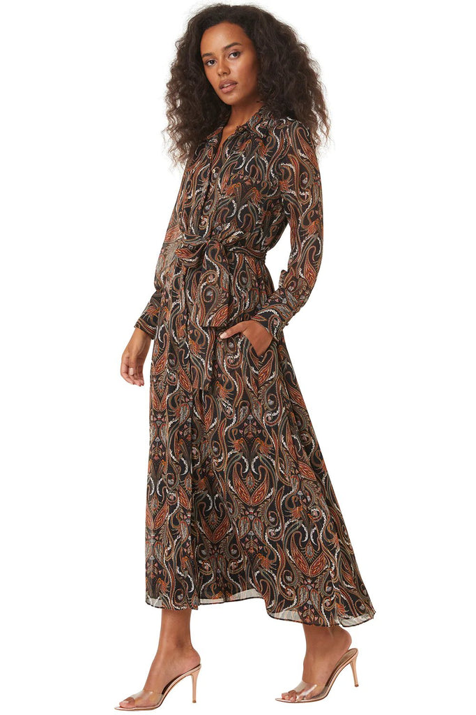 MISA women's ines dress in spartina paisley styled on model