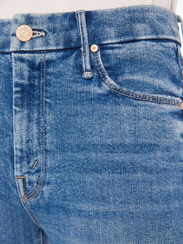 mother denim women's high waisted jeans looker ankle on the road detail image