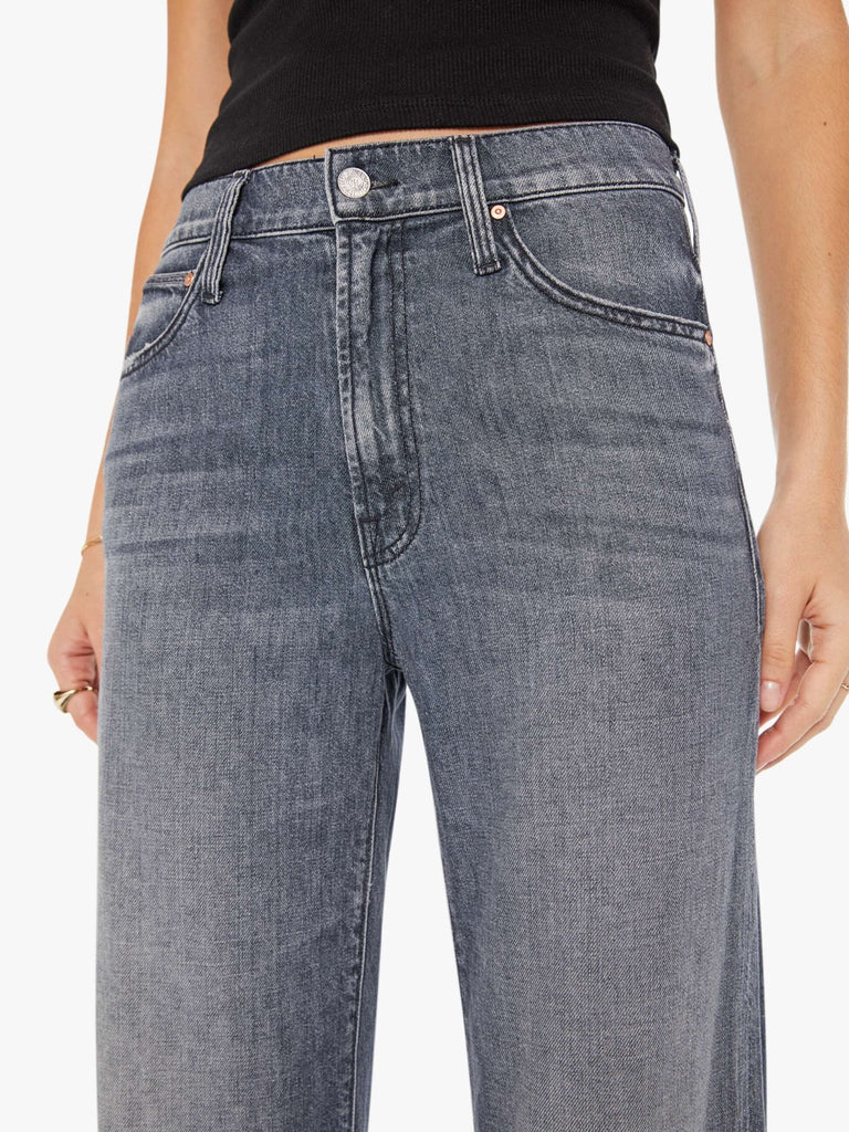 mother the dodger ankle off the beaten path jeans women's denim on model up close image