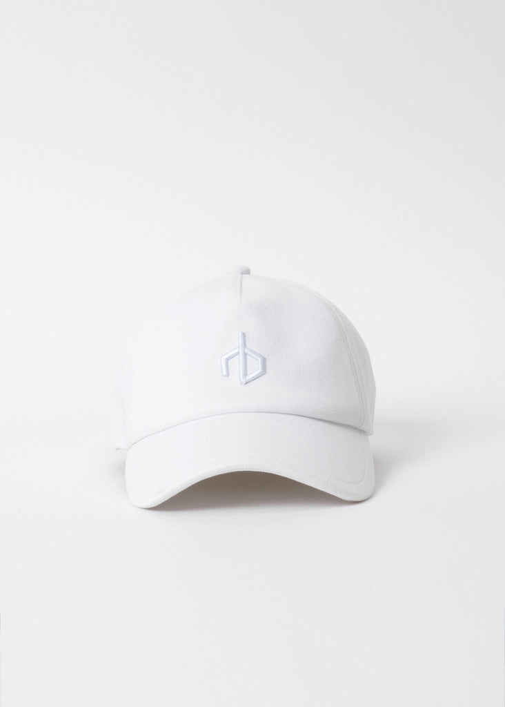 rag and bone aron baseball cap in pure white front view