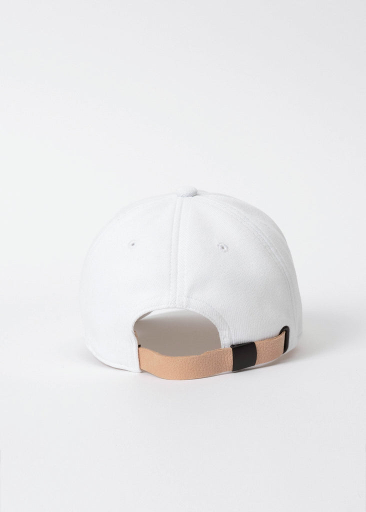 rag and bone aron baseball cap in pure white behind view