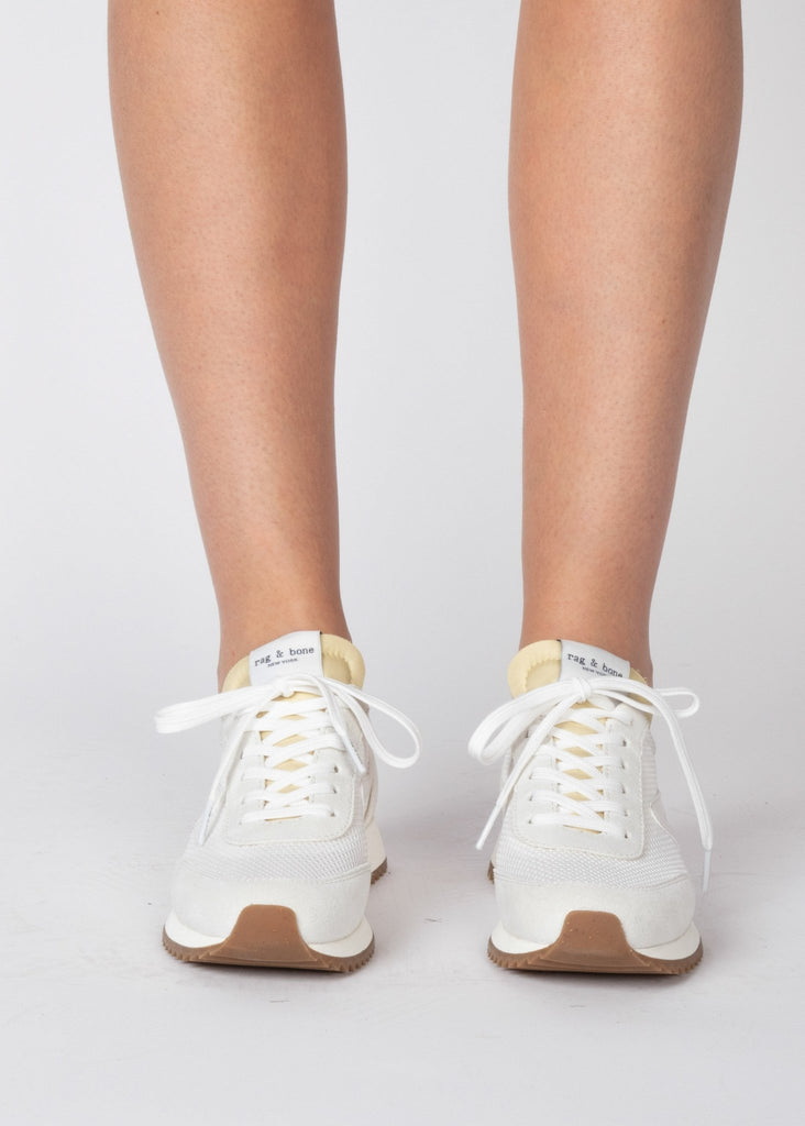 rag and bone retro runner mesh off-white sneakers women's front image