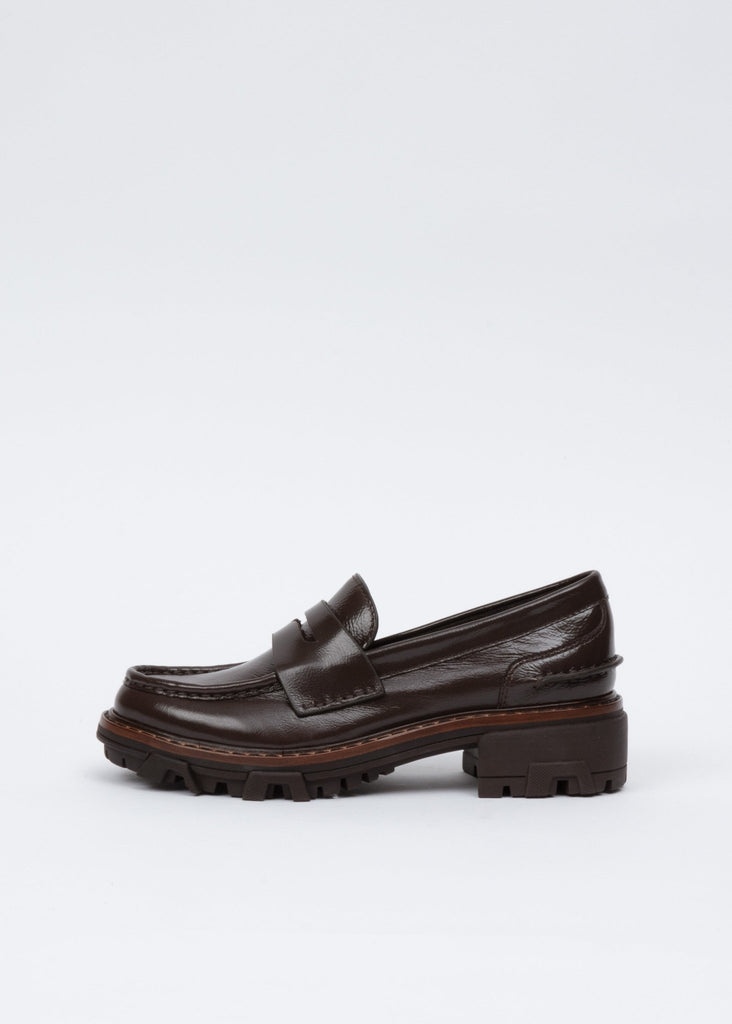 rag and bone shiloh loafer in beluga brown side view